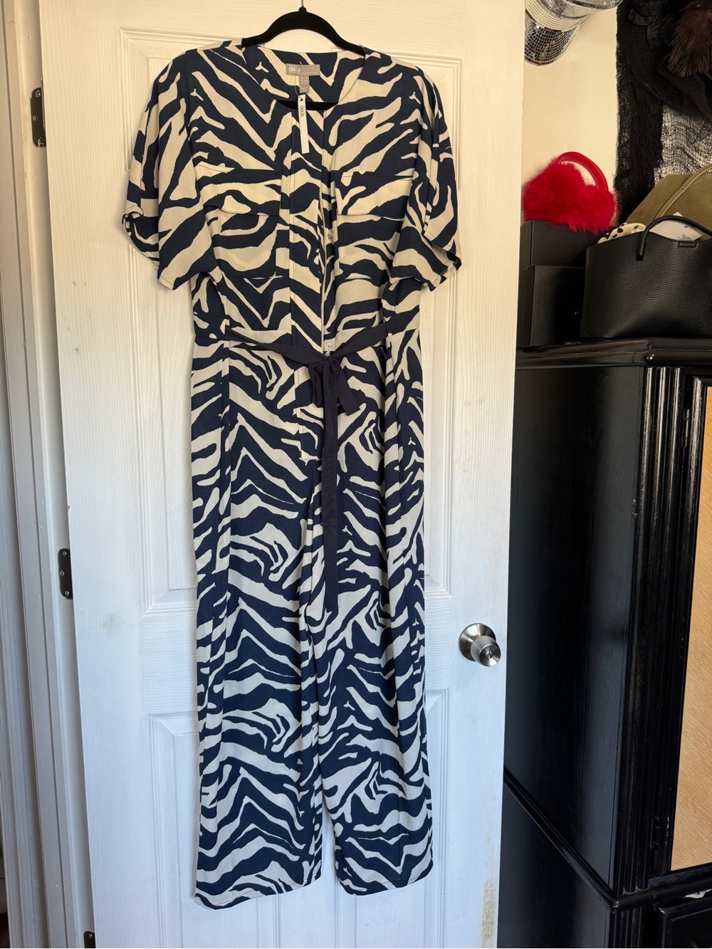 ASOS Navy and White Zebra Print Maxi Dress